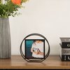 Fabulaxe Modern Circle Shape Black Metal Decor Photo Frame for Tabletop Display, 4 x 6 QI004499.BK.S